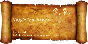 Vagács Vince névjegykártya